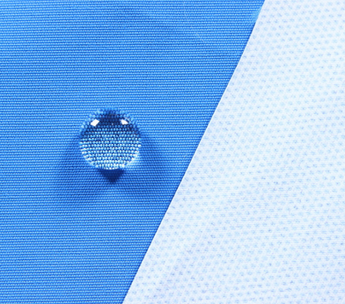 Το μπλε ύφασμα 75 Taslan πολυεστέρα 196T * 160D, μαλακή τεχνητή μέταξα Spandex πλέκει το ύφασμα